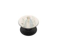 Floral Vierge Marie Prière Foi Botanique Art PopSockets PopGrip Adhésif
