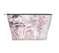 Floral Violet et Gris, Trousse de Toilette Trousse de Maquillage Sac à cosmétiques Trousse de Toilette de Voyage Portable