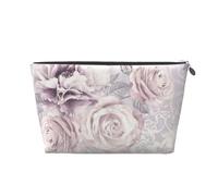 Floral Violet et Gris, Trousse de Toilette Trousse de Maquillage Sac à cosmétiques Trousse de Toilette de Voyage Portable