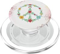 Floral Watercolor Hippie Lover Hibiscus Flower Peace Sign PopSockets PopGrip pour MagSafe