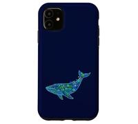 Floral Whale Blue Humpback Botanical Flowers Ocean Nature Coque pour iPhone 11