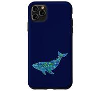 Floral Whale Blue Humpback Botanical Flowers Ocean Nature Coque pour iPhone 11 Pro Max