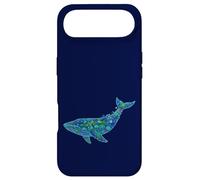 Floral Whale Blue Humpback Botanical Flowers Ocean Nature Coque pour iPhone Air