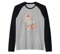 Floral Whimsical Australian Shepherd Aussie Dog Manche Raglan