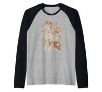 Floral Whimsical Boxer Dog Boxers Manche Raglan