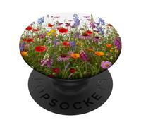 Floral Wildflower Botanical Mixed Flower Bouquet White PopSockets PopGrip Adhésif