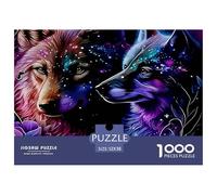 Floral Wolf Portrait with Waterfalls Matériau De Qualité Jeu De Loisir Idéal, Parfait pour Le Temps en Famille Et La Relaxation Intérieure 52x38cm/1000pcs