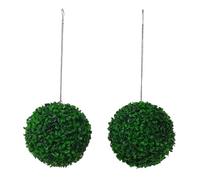 Floralcraft® Lot de 2 boules topiaires artificielles en buis avec chaîne de suspension 23 cm