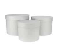 Floralcraft Lot de 3 boîtes de rangement vides rondes en carton avec couvercles pour chapeau de fleuriste - Pour mariage, anniversaire, Saint-Valentin, Noël