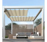 FLORALEAF Voile d'ombrage rétractable de Rechange pour pergola de 0,9 x 4,8 m avec matériel de câble pour extérieur, terrasse, Porche, Garage, terrasse, auvent de Cour