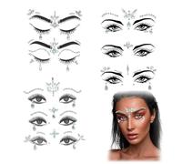FloralGrace 8 pièces Visage Pierres précieuses Nocturnes Pierres Scintillantes Visage Cristal Acrylique Autocollant Scintillant Bijoux Visage Convient pour Le Carnaval