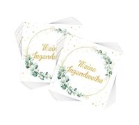 FloralGrace Serviettes Déco de Jeunesse, Paquet de 40 Serviettes en Papier Blanc, Or Vert de Haute Qualité, Douces pour la Peau et Absorbantes, Pour Décor de Jeunesse