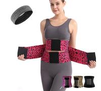 Floralshe Belt Waist Cincher Tummy Wrap, Belt Waist Cincher AB Belt Tummy Control Body Shaper with Triple Wrap (Red,S)