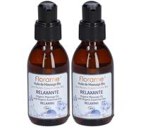 Florame Huile de massage relaxante BIO lavande & géranium 2x120 ml
