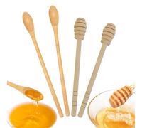 FloraMolly Ensemble cuillère à Miel en Bois, 4 mélangeurs à Miel à Manche Long, Petite cuillère en Bois Polyvalente pour thé au Miel Confiture café