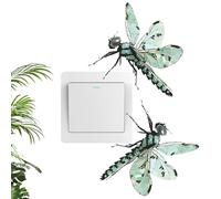 FloraMolly stickers interrupteur, 2 nouvelles libellule cartoon wall art stickers imperméable à l'eau interrupteur électrique couvercle autocollants chambre salle de bain salon