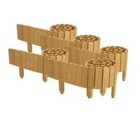 Floranica 10 m Bordure Jardin Flexible Clôture Bois 5 pcs 2 m x 10 cm Nature Bordures extérieur en Pin Bordurette Enclos Bordurette Déroulante Ensemble Modulable pour Jardin