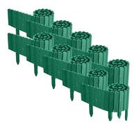 Floranica 20 m Bordure Jardin Flexible Clôture Bois 10 pcs 2 m x 20 cm Verte Bordures extérieur en Pin Bordurette Enclos Bordurette Déroulante Ensemble Modulable pour Jardin