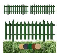 Floranica 3 pièces clôture décorative à piquets 100 cm de long avec poteaux métalliques clôture pour jardin ou potager hauteur 40 cm vert