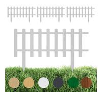 Floranica 4 psc Clôture de jardin décorative en bois de pin 40 cm x 100 cm Blanc Clôture avec Poteaux pour Jardin Clôture en piquets Clôture à planter Clôture en lattes