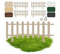 Floranica 4 psc Clôture de jardin décorative en bois de pin 40 cm x 100 cm Non-traité Clôture avec Poteaux pour Jardin Clôture en piquets Clôture à plante en lattes