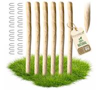 Floranica 6 poteaux en noisetier 90 cm, Bois pour clôture à piquets, Support d’Arbre, pieux Pointus pour Jardin et Potager