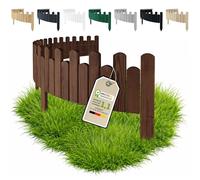 Floranica Barrière de Jardin Bois ondulée 200 x 30 cm, Marron | Rollborder flexible en pin pour massif, potager et pelouse, en forme d'onde - imprégné sans chrome, résistant