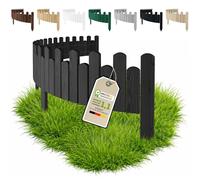 Floranica Barrière de Jardin Bois ondulée 200 x 40 cm, Anthracite | Rollborder flexible en pin pour massif, potager et pelouse, en forme d'onde - imprégné sans chrome, sans reflet vert