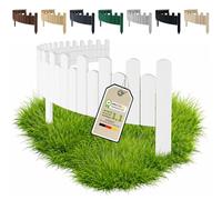 Floranica Bordure de Jardin Bois 200 x 20 cm Ondulée Blanc | Rollborder flexible en pin pour massif, potager et pelouse, en forme d'onde - imprégné sans chrome, blanc couvrant