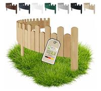 Bordure de Jardin en Bois Clôture d'Extérieur 20 cm x 200 cm Nature Barrières de Jardin Bordure de Gazon Palissade
