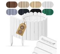 Floranica Bordure de Jardin en bois 10 x 100 cm Blanc Bordurette de Pelouse Bordure de Gazon avec piquets Bordure de parterre