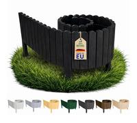 Floranica Bordure de Jardin en Bois 10 x 200 cm Noir Flexible Bordurette de Pelouse Rollborder Palissade de Gazon