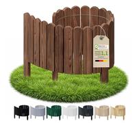 Floranica Bordure de Jardin en bois 20 x 100 cm Brune Bordurette de Pelouse Bordure de Gazon avec piquets Bordure de parterre
