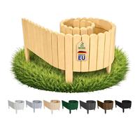 Floranica Bordure de Jardin en bois 20 x 200 cm Brun clair Flexible Bordurette de Pelouse Rollborder Palissade de Gazon