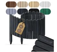 Floranica Bordure de Jardin en Bois 30 x 100 cm Anthracite Bordurette de Pelouse Bordure de Gazon avec piquets Bordure de Parterre