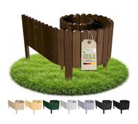 Floranica Bordure de Jardin en Bois 30 x 200 cm Brune Bordurette de Pelouse Bordure de Gazon avec piquets Bordure de Parterre