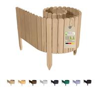 Floranica Rollborder Clôture Flexible en Bois de pin 200 x 30 cm Non-traité Bordure de Parterre de Gazon Décoration Clôture de Jardin Exterieur pour vergers Palissade en Bois