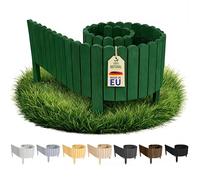 Floranica Bordure de Jardin en Bois 40 x 200 cm Vert foncé Flexible Bordurette de Pelouse Rollborder Palissade de Gazon