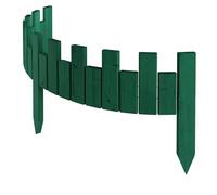 Floranica Bordure de Jardin en Bois Clôture d'Extérieur 100 cm x 15 cm Verte Barrières de Jardin Piquets d'ancrage Bordure de Gazon Palissade