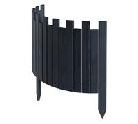 Floranica Bordure de Jardin en Bois Clôture d'Extérieur 100 cm x 40 cm Anthracite Barrières de Jardin Piquets d'ancrage Bordure de Gazon Palissade