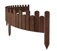 Floranica Bordure de Jardin en Bois Clôture d'Extérieur 200 cm x 20 cm Marron Barrières de Jardin Piquets d'ancrage Bordure de Gazon Palissade