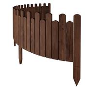 Floranica Bordure de Jardin en Bois Clôture d'Extérieur 200 cm x 30 cm Marron Barrières de Jardin Piquets d'ancrage Bordure de Gazon Palissade