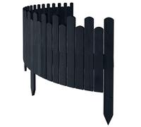Floranica Bordure de Jardin en Bois Clôture d'Extérieur 200 cm x 40 cm Anthracite Barrières de Jardin Piquets d'ancrage Bordure de Gazon Palissade
