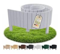 Floranica Bordure de Jardin en Bois Flexible 10 x 200 cm Argent avec piquets, idéale pour délimiter pelouse et massifs de Fleurs