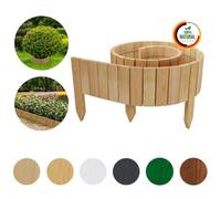 Floranica Bordure de Jardin en Bois Flexible 10 x 200 cm Nature avec piquets, idéale pour délimiter pelouse et massifs de Fleurs