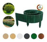 Floranica Bordure de jardin en bois flexible 10 x 200 cm Vert avec piquets, idéale pour délimiter pelouse et massifs de fleurs