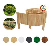 Floranica Bordure de Jardin en Bois Flexible 20 x 200 cm Nature avec piquets, idéale pour délimiter pelouse et massifs de Fleurs