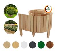 Floranica Bordure de jardin en bois flexible 30 x 200 cm Nature avec piquets, idéale pour délimiter pelouse et massifs de fleurs