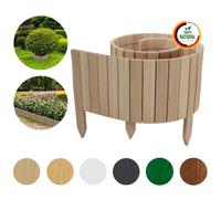 Floranica Bordure de jardin en bois flexible 30 x 200 cm Non-traité avec piquets, idéale pour délimiter pelouse et massifs de fleurs