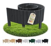 Floranica Bordure de Jardin en Bois Flexible 40 x 200 cm Anthracite avec piquets, idéale pour délimiter pelouse et massifs de Fleurs
